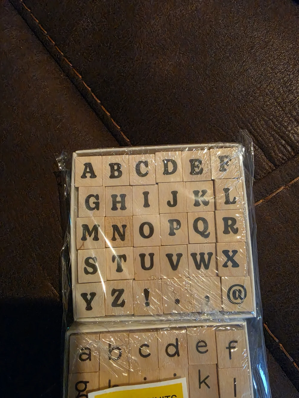 💖 Wooden Alphabet Stamp Set - Upper & Lowercase Letters Craft Hobby Lettering